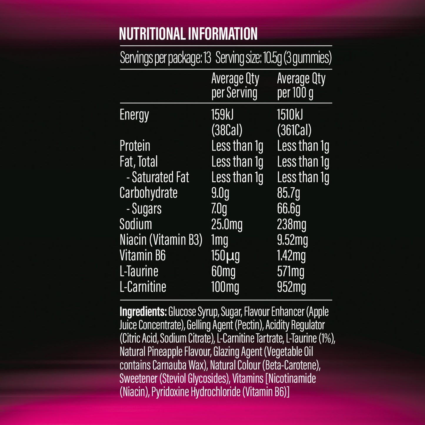 Life Botanics PreWorkout + L-Taurine Gummies 40s - August Expiry
