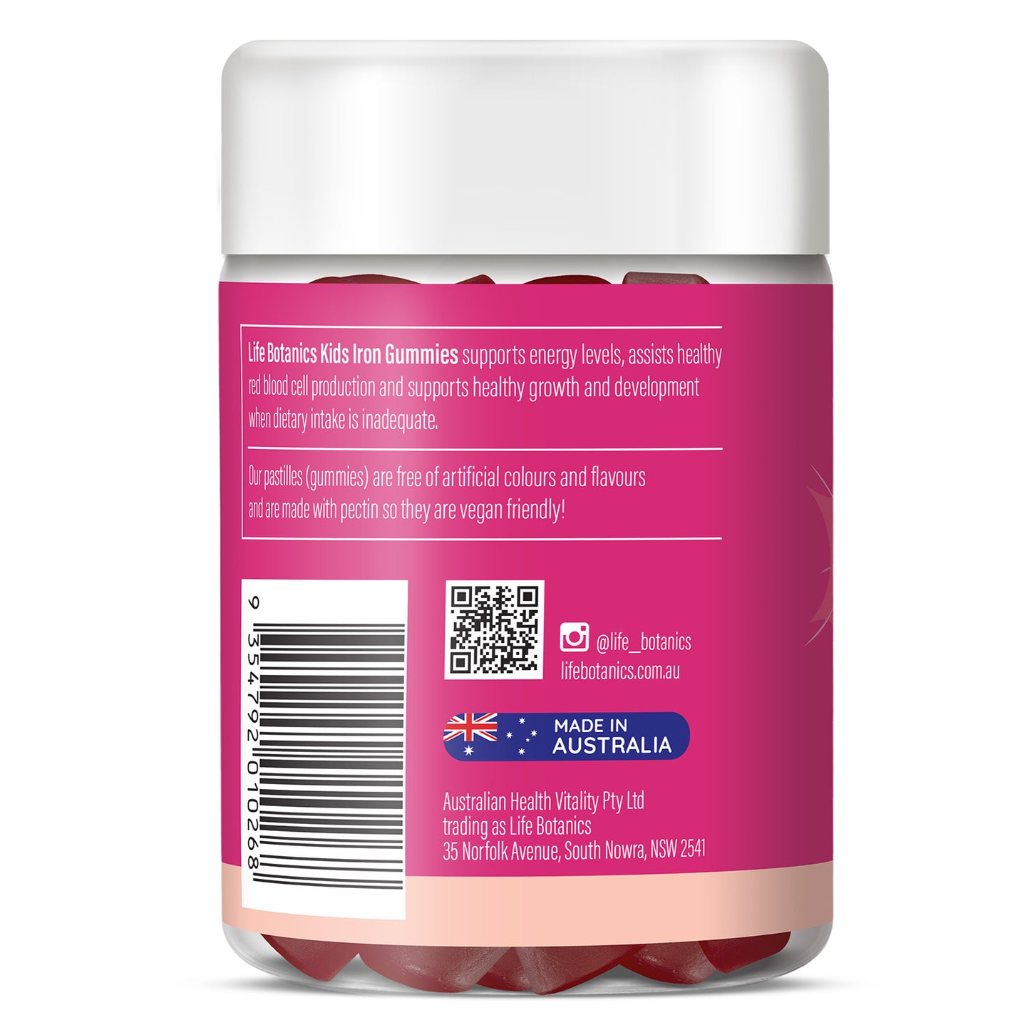 Life Botanics Kids Iron Gummies 90s — pack detail photo