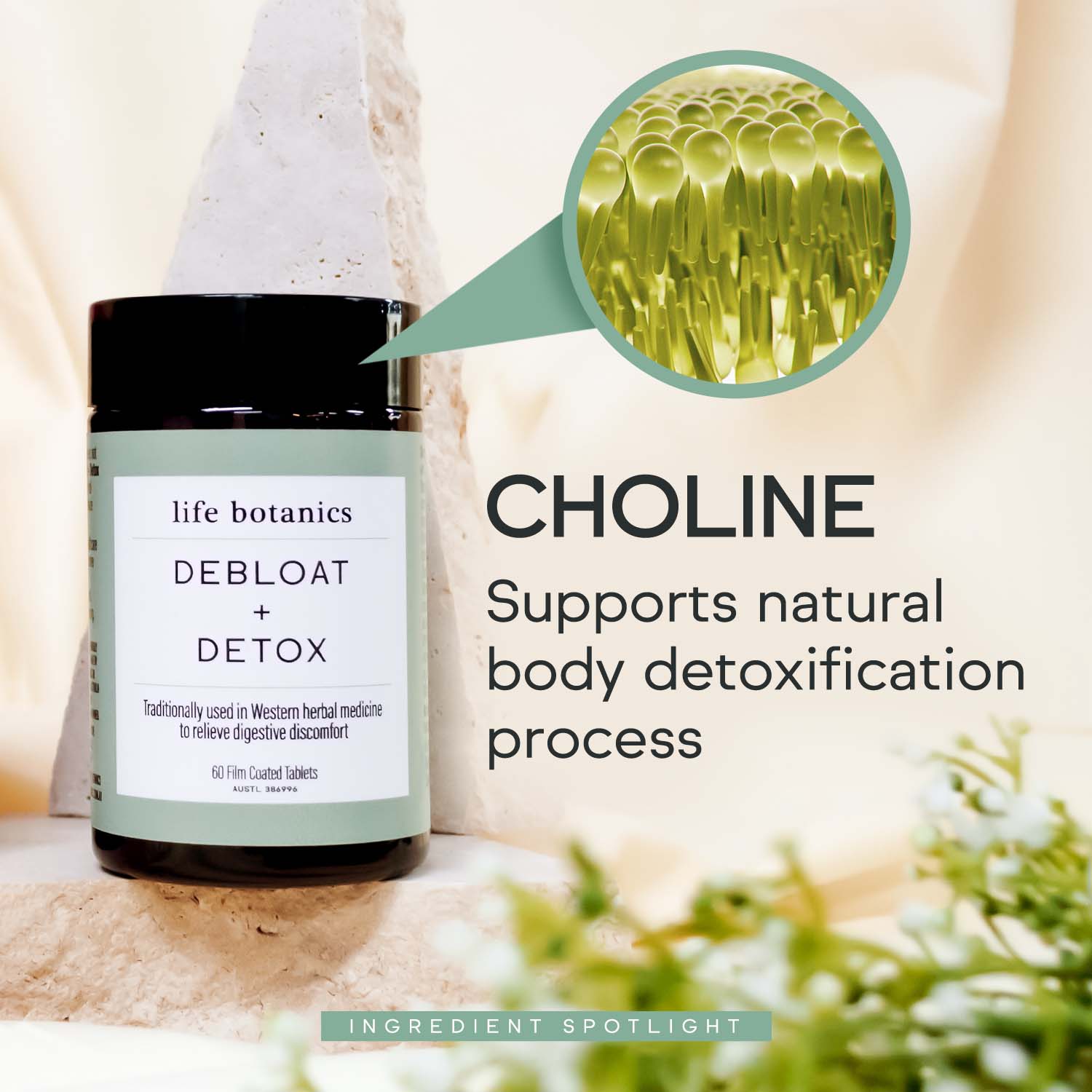 life botanics Debloat + Detox Choline 180