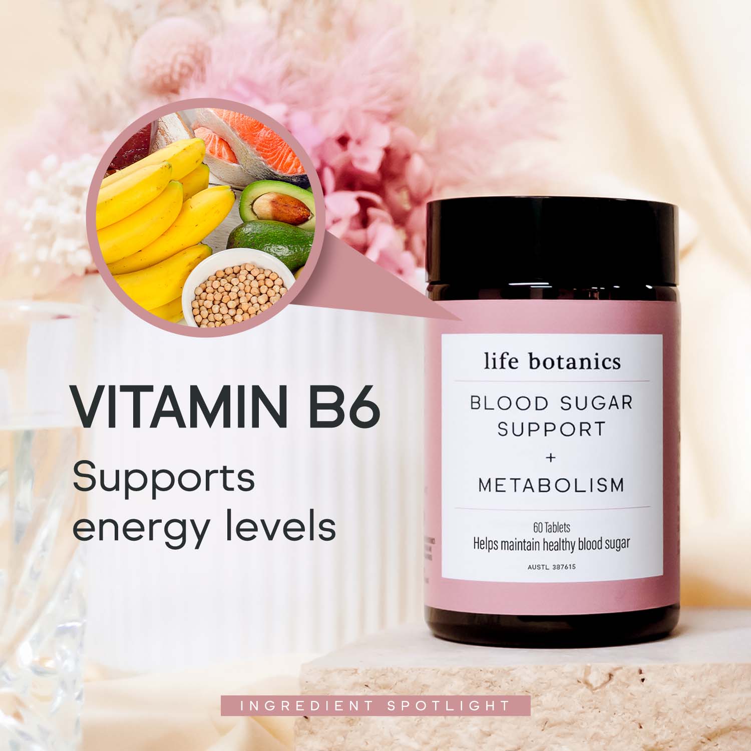 life botanics Blood Sugar Support + Metabolism Vitamin B6 180