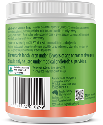 Life Botanics Greens + Shred 150g