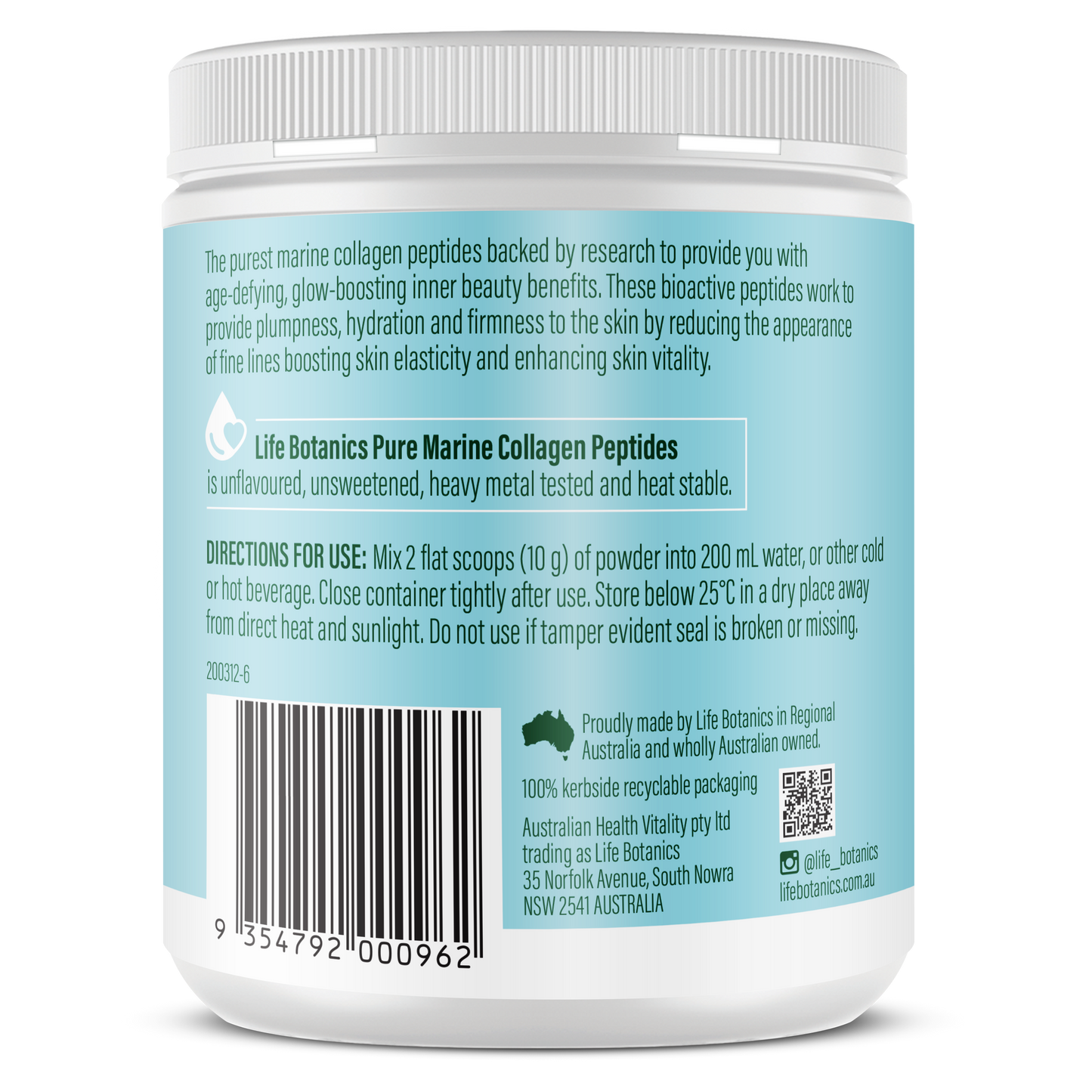 Life Botanics Pure Marine Collagen Peptides 150g