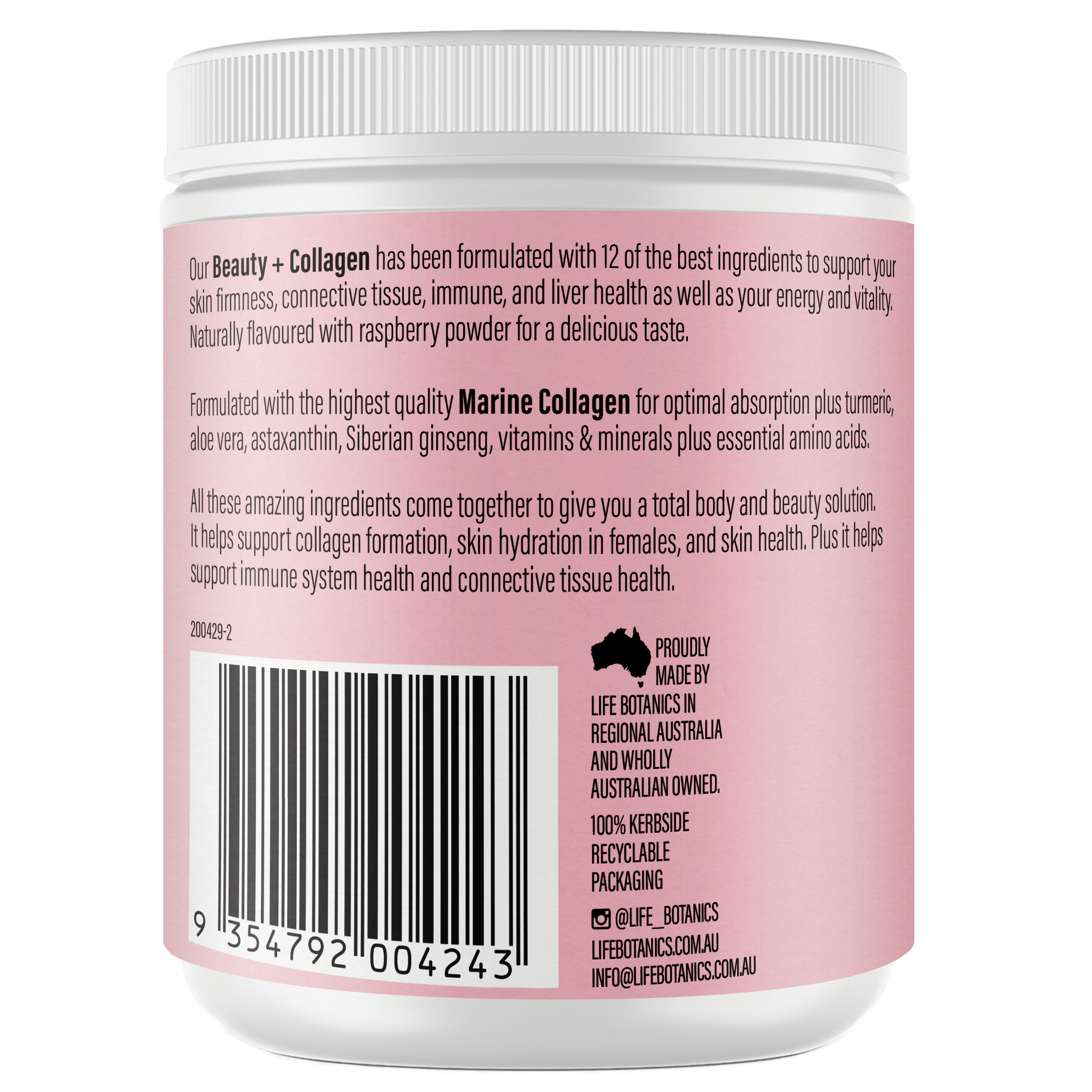 Life Botanics Beauty + Collagen Powder 180g