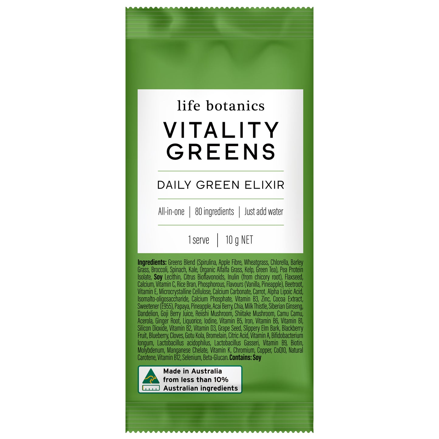Life Botanics Vitality Greens 10g - July Expiry