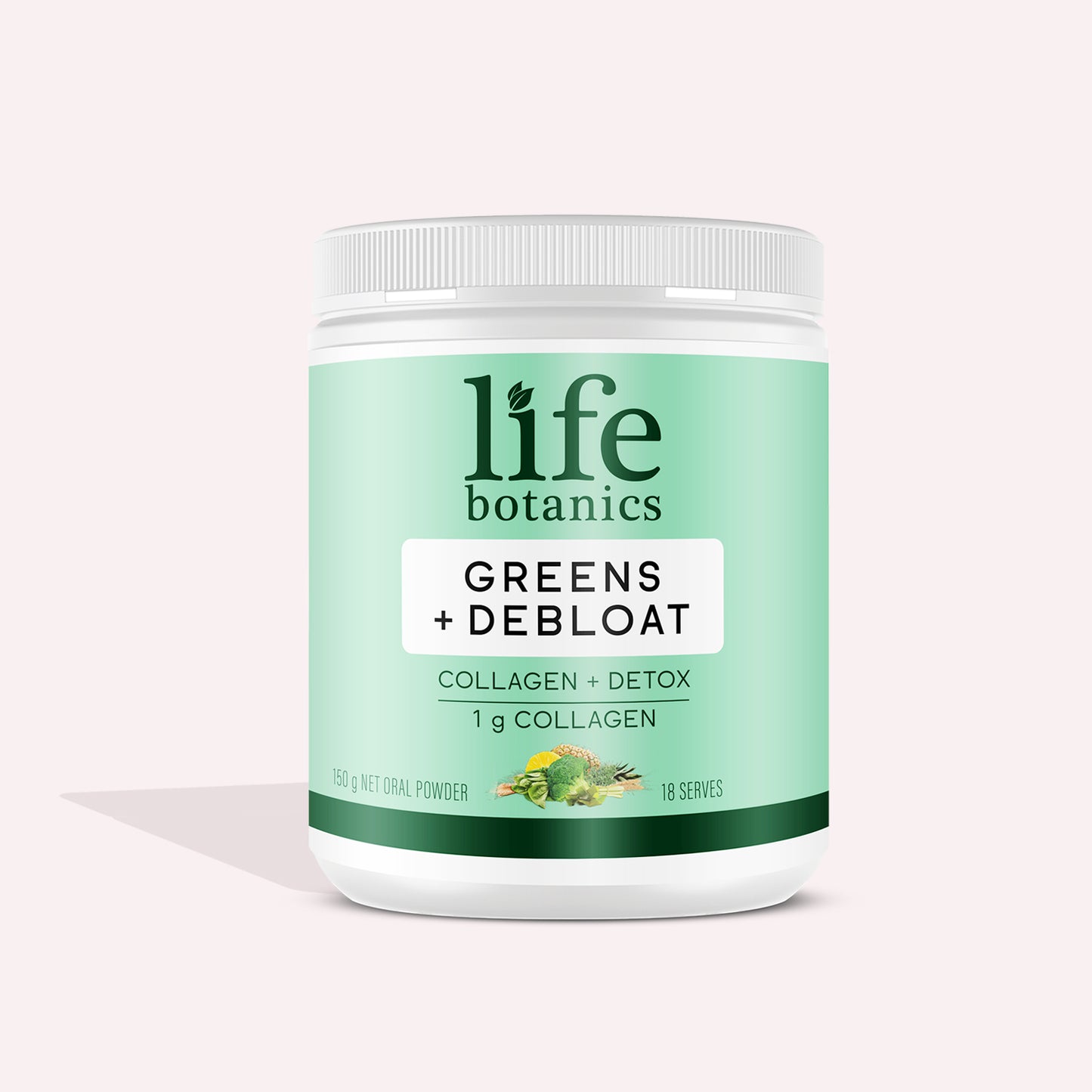 Greens powder with Marine Collagen — supports bloating relief