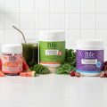 Life Botanics Recovery + Performance Bundle — Shred Gummies, Greens + Shred and Magnesium + Creatine bundle on a cream background