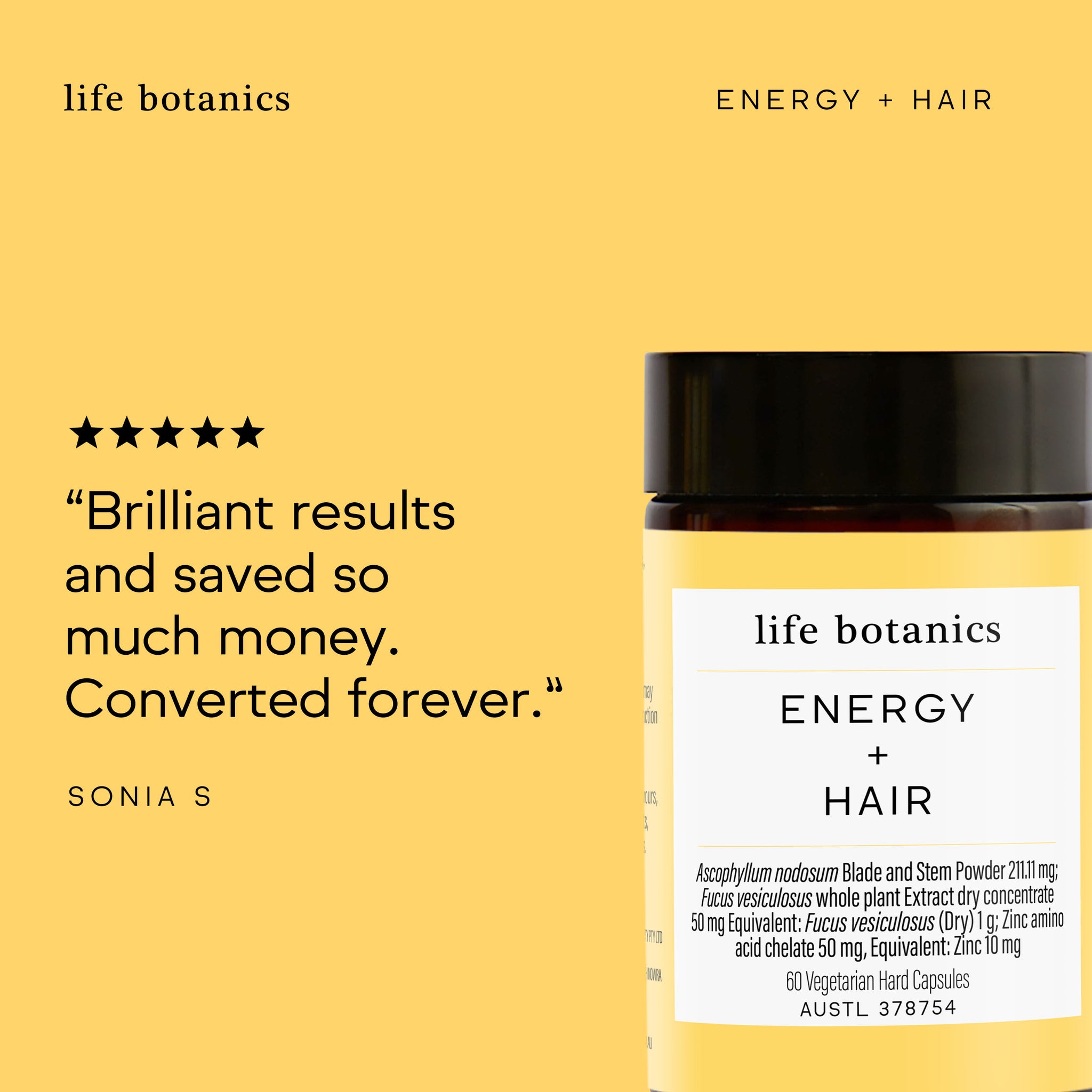 Life Botanics Energy + Hair Capsules