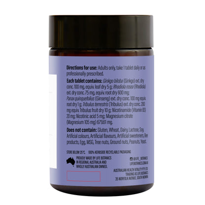 Life Botanics Libido + Energy Tablets - November Expiry
