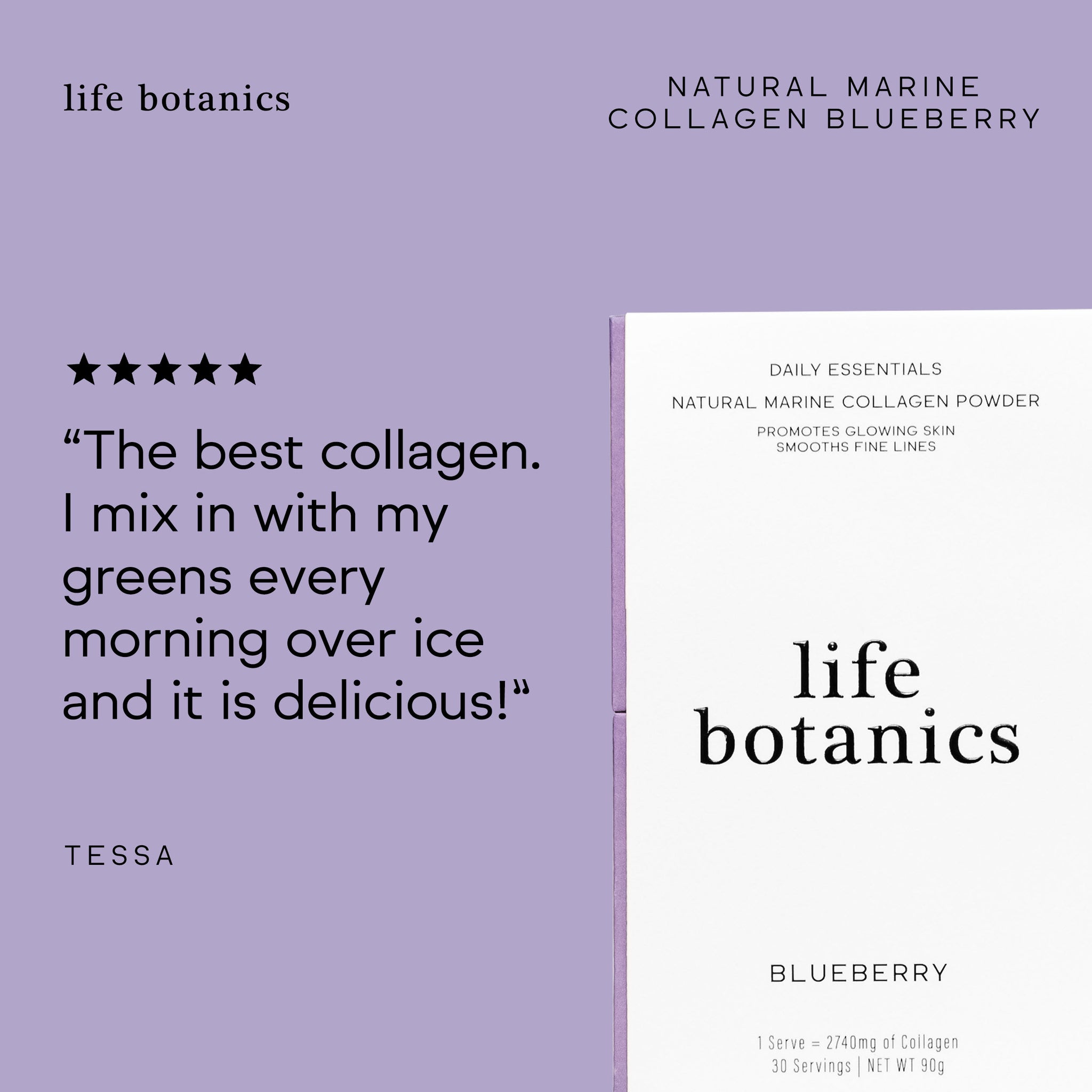 Natural Marine Collagen Powder - Blueberry