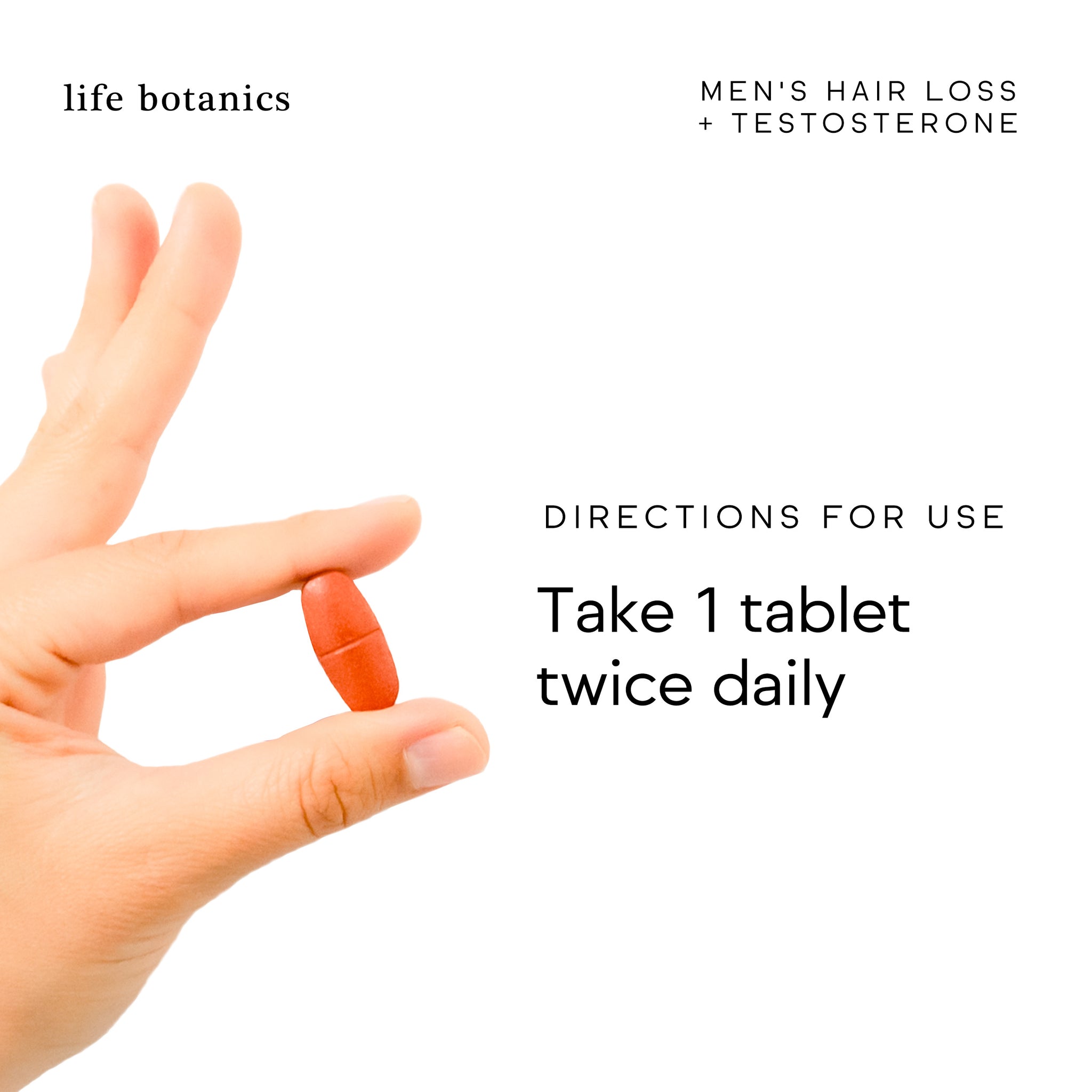 Life Botanics Men's Hair Loss + Testosterone Tablets - November 2024 Expiry