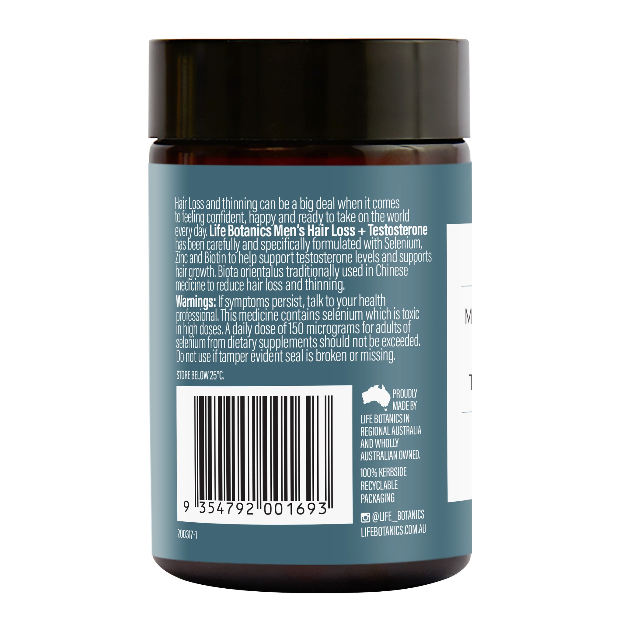 Life Botanics Men's Hair Loss + Testosterone Tablets