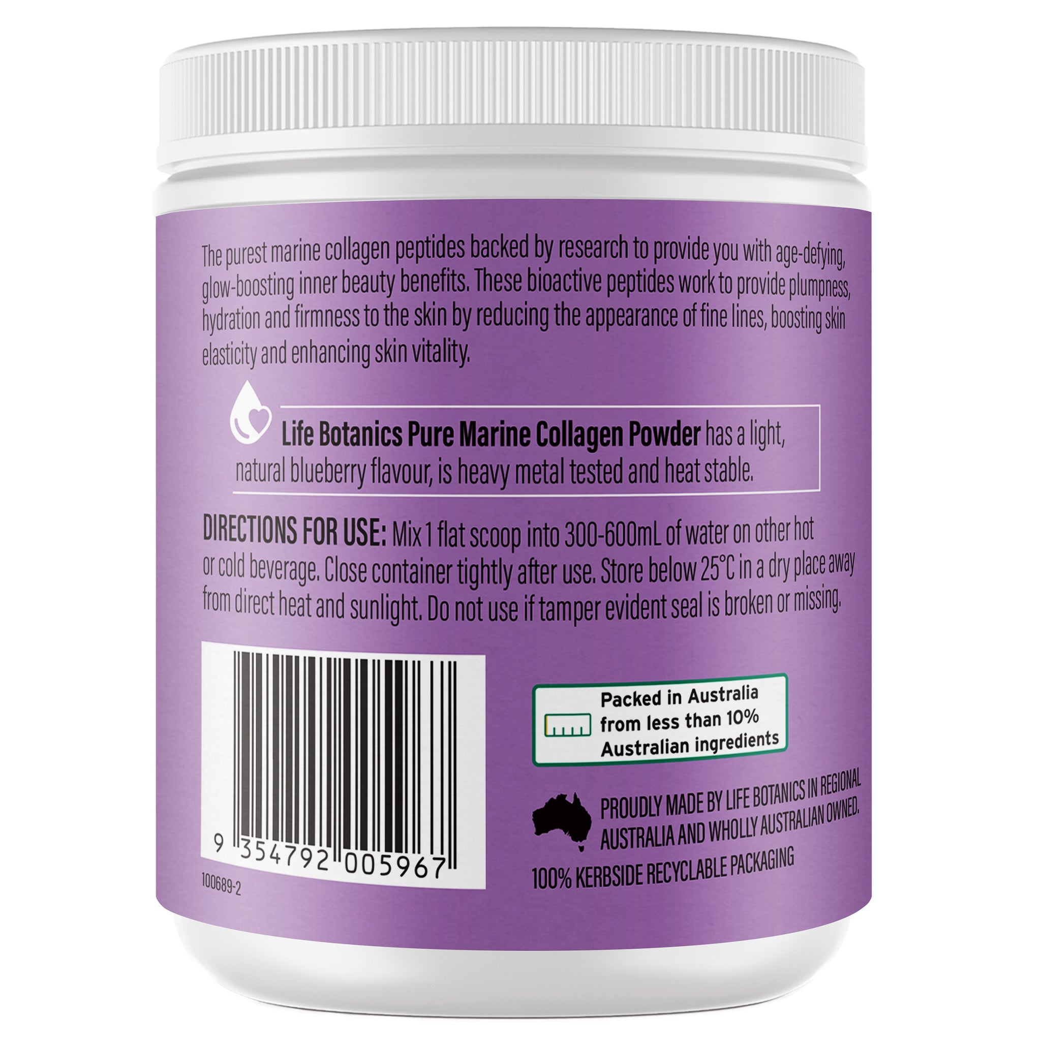 Life Botanics Pure Marine Collagen Blueberry 160g