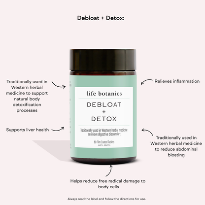 Life Botanics Debloat + Detox Tablets - October Expiry