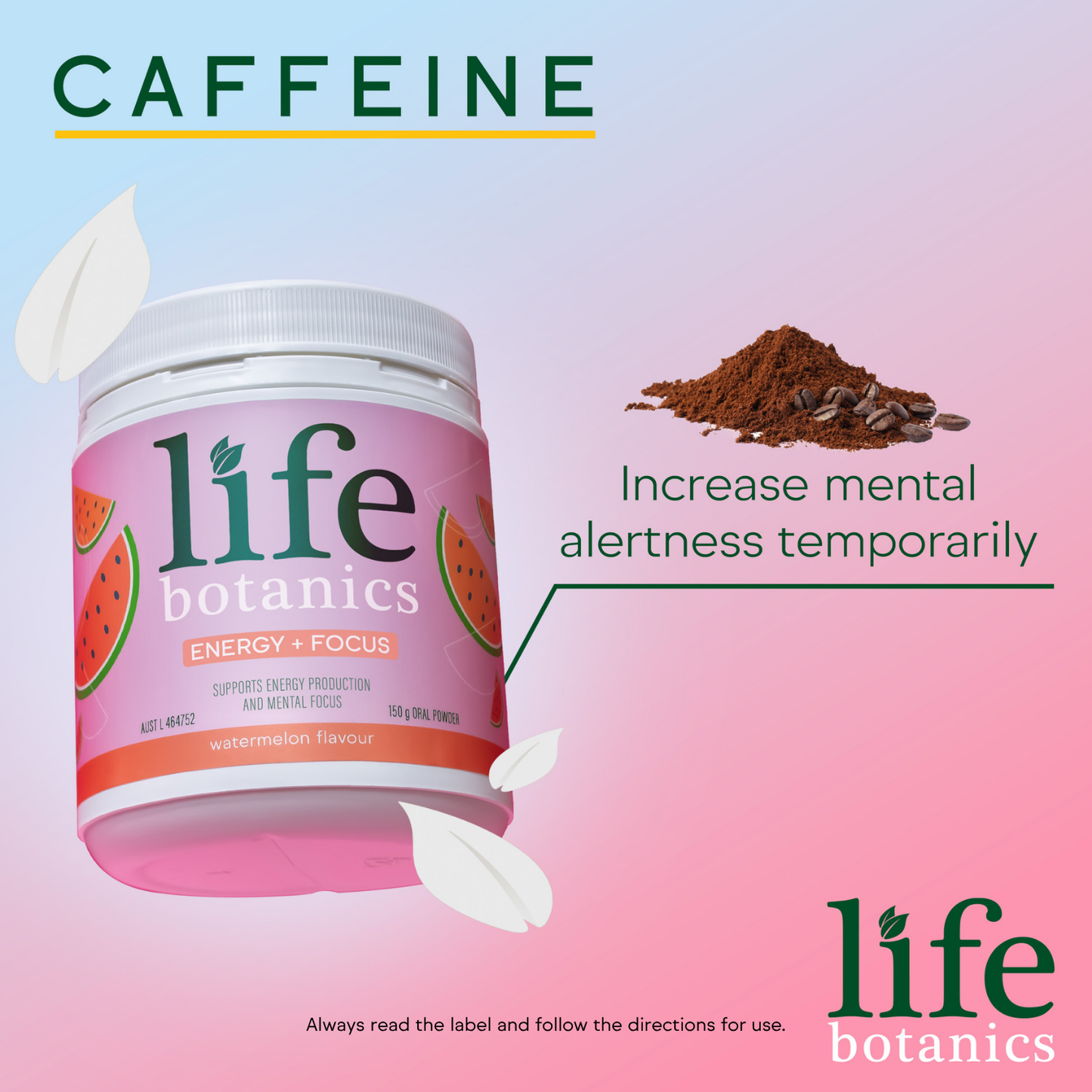 Life Botanics Energy + Focus Watermelon 150g - Dec 2026 Expiry