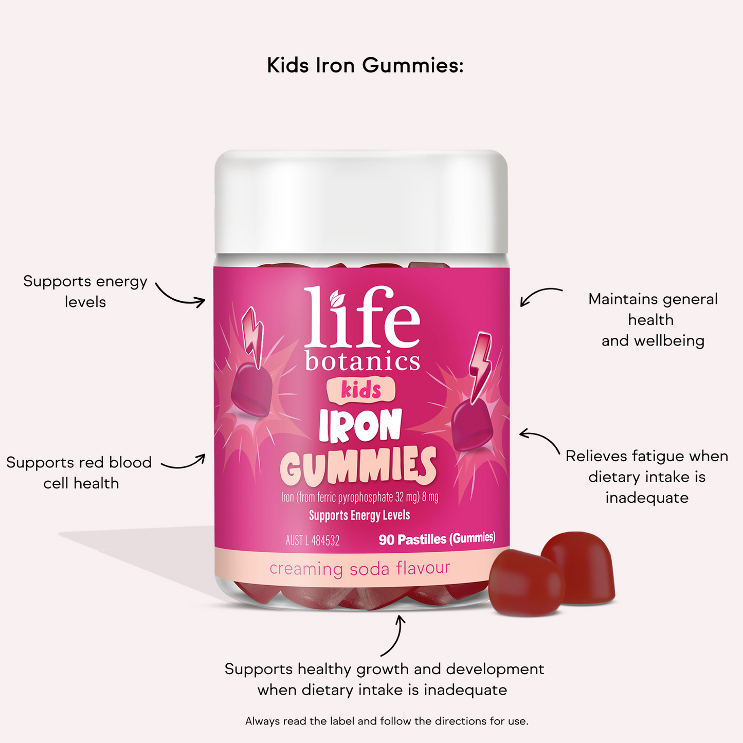 Life Botanics Kids Iron Gummies 90s