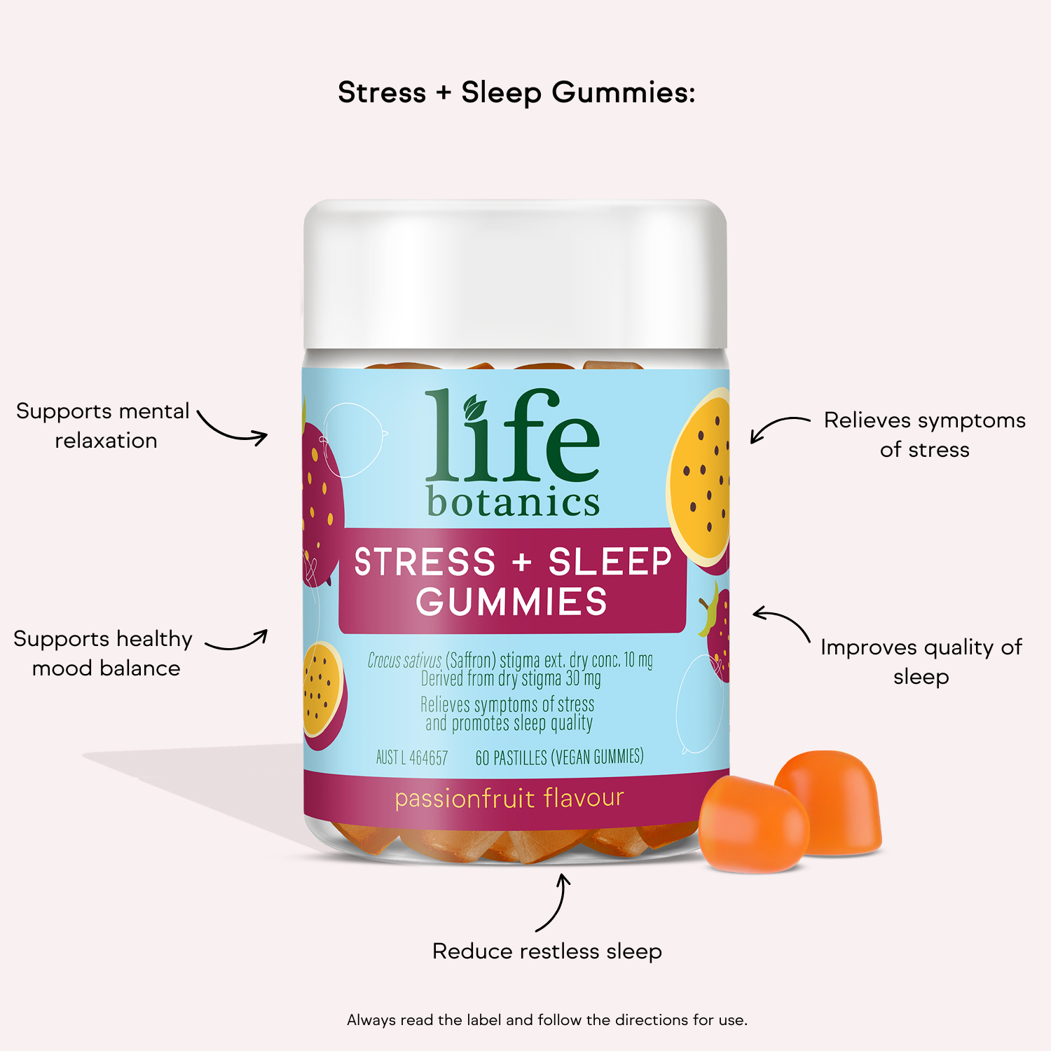 Life Botanics Good Sleep Kit — Stress + Sleep Gummies and Sleep Powder bundle on a cream background