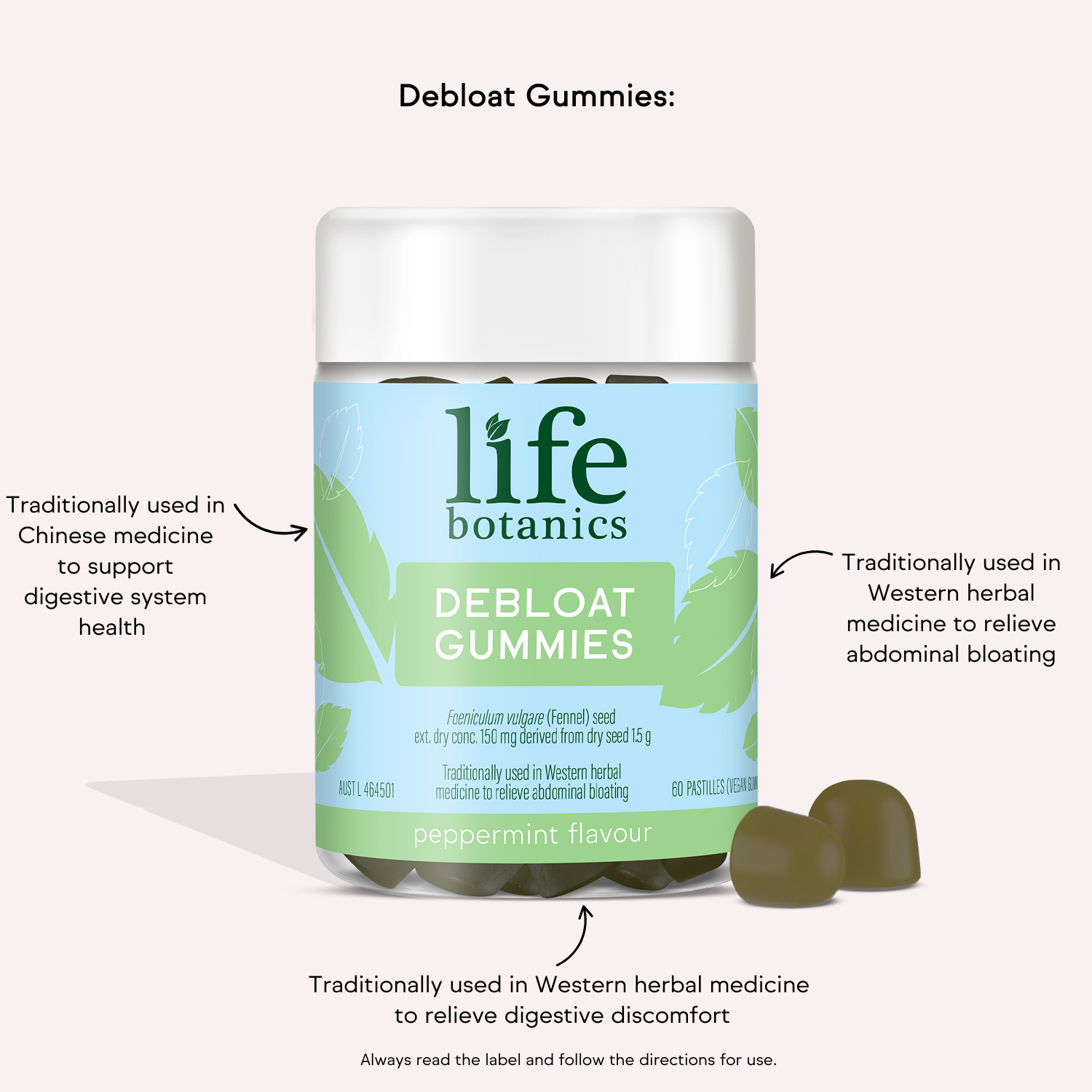 Life Botanics Debloat Gummies 60s