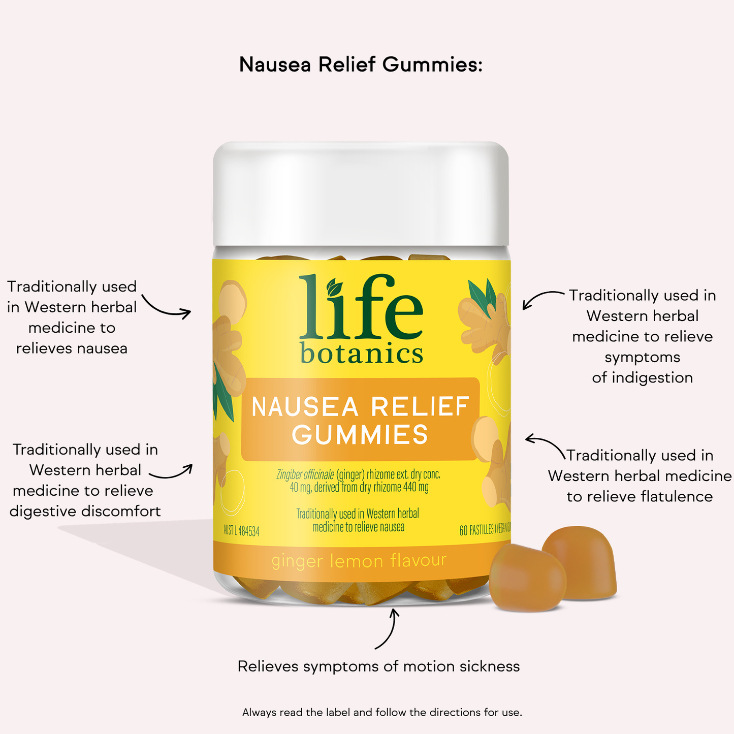 Life Botanics Nausea Relief Gummies 60s