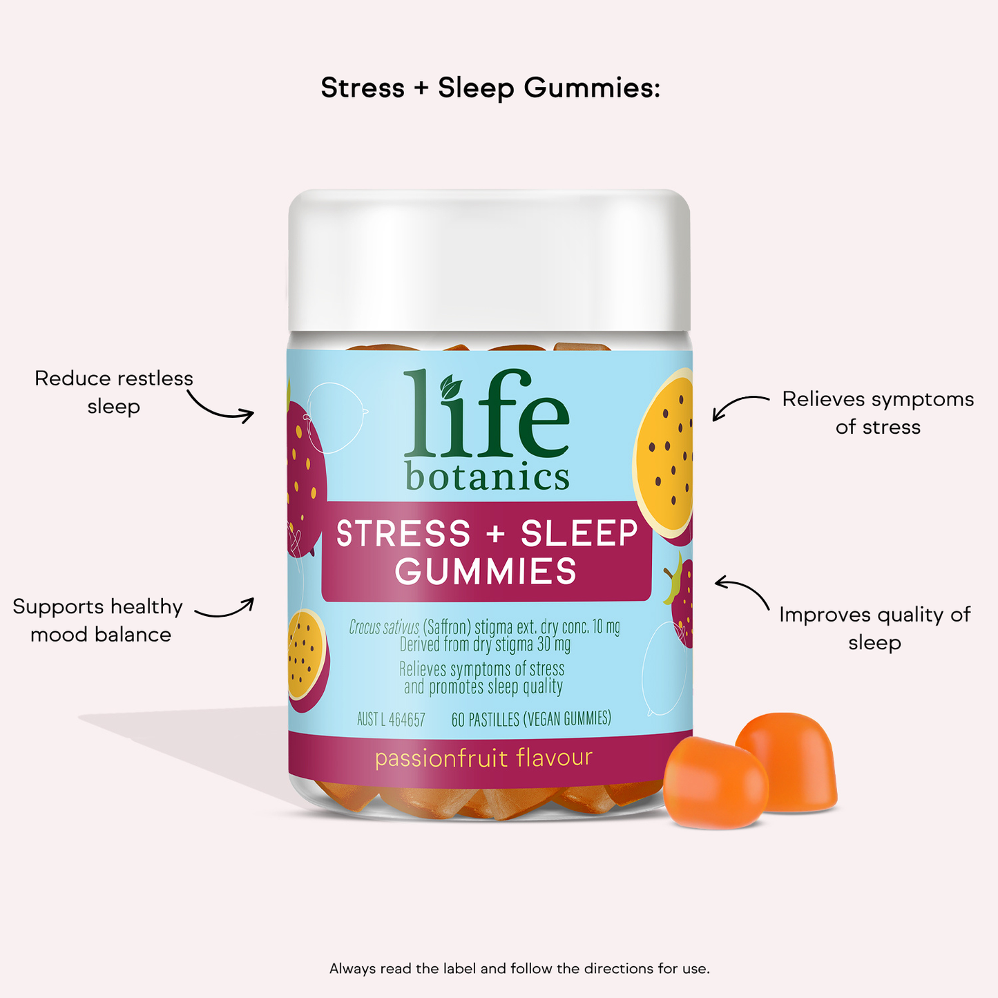 Life Botanics Stress + Sleep Gummies 60s