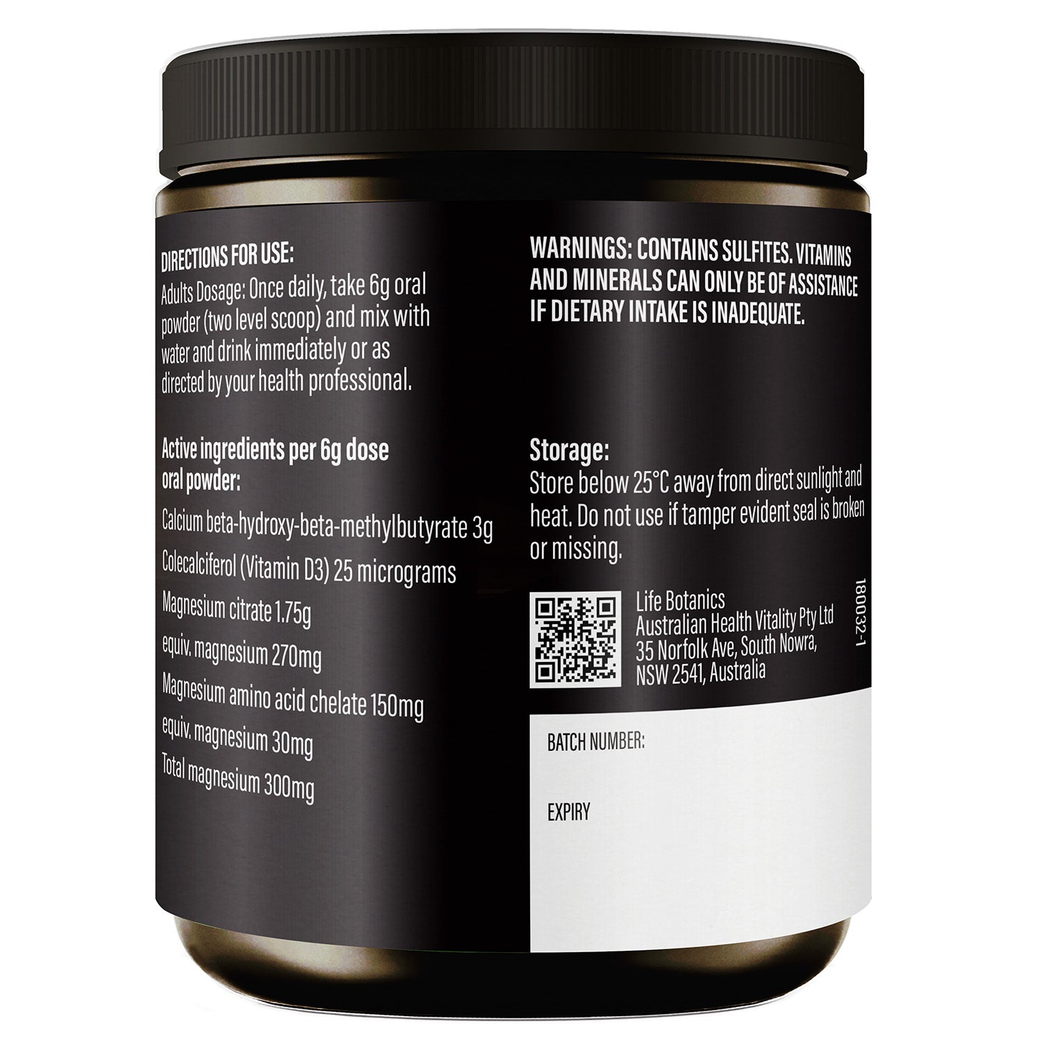 Life Botanics Active Magnesium + HMB 150g