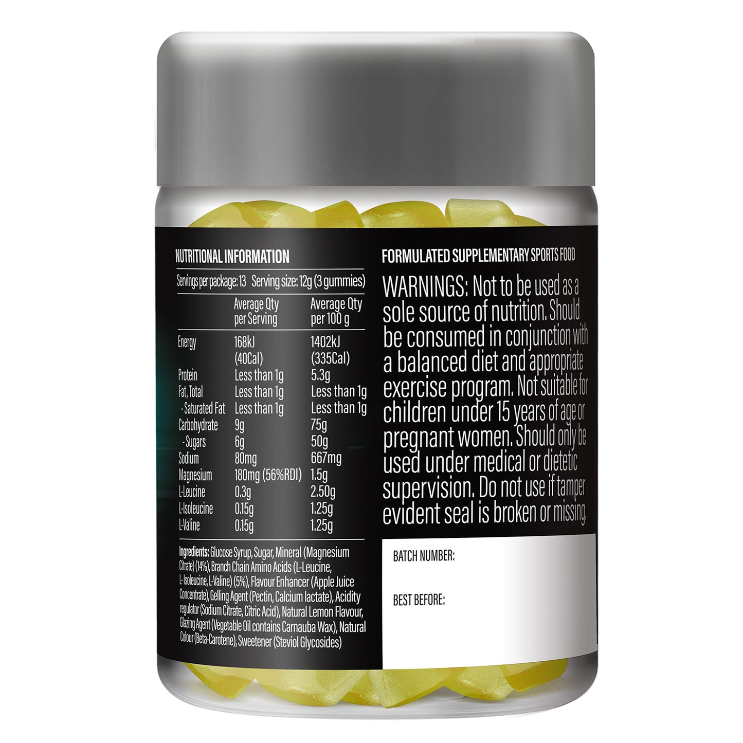 Life Botanics BCAA + Magnesium Gummies 40s - August Expiry