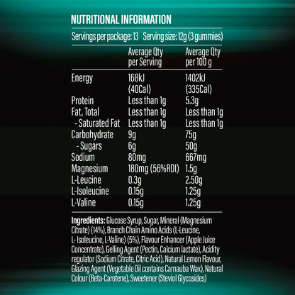 Life Botanics BCAA + Magnesium Gummies 40s - August Expiry