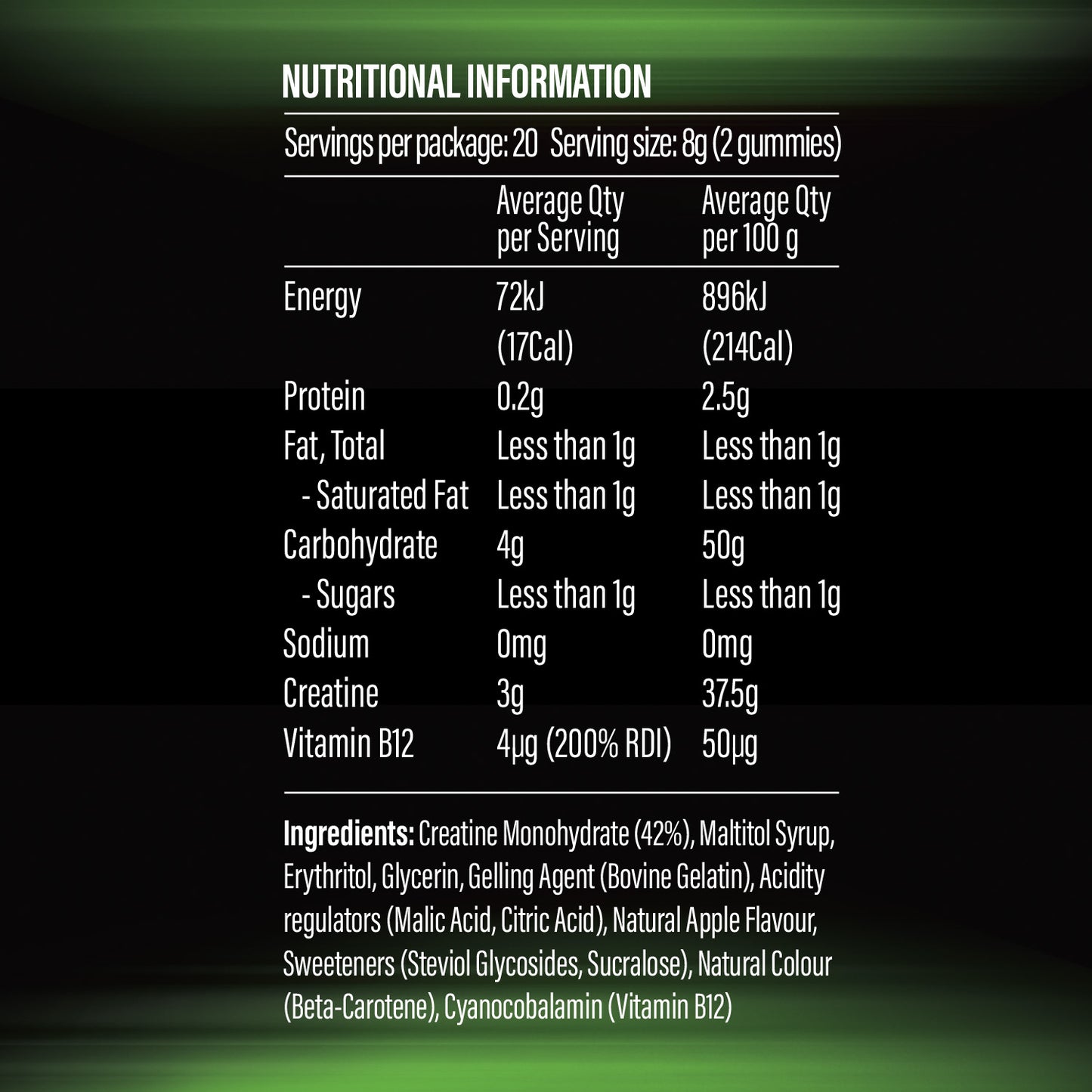 Life Botanics Creatine + Energy Gummies 40s