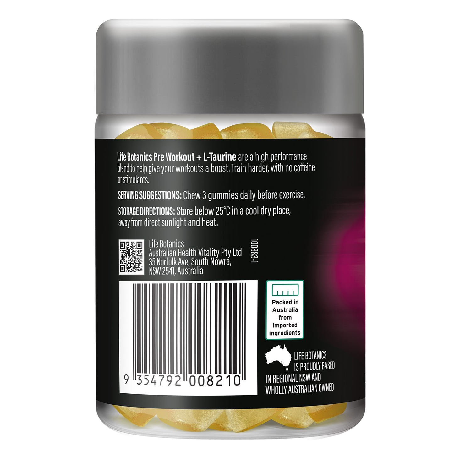 Life Botanics PreWorkout + L-Taurine Gummies 40s - August Expiry