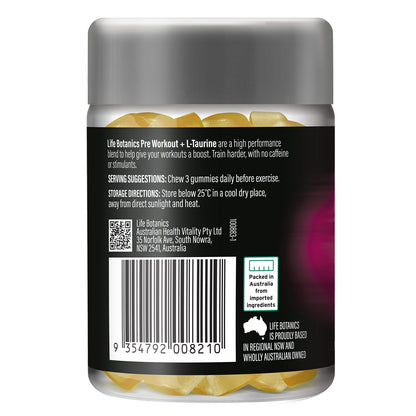 Life Botanics PreWorkout + L-Taurine Gummies 40s - August Expiry