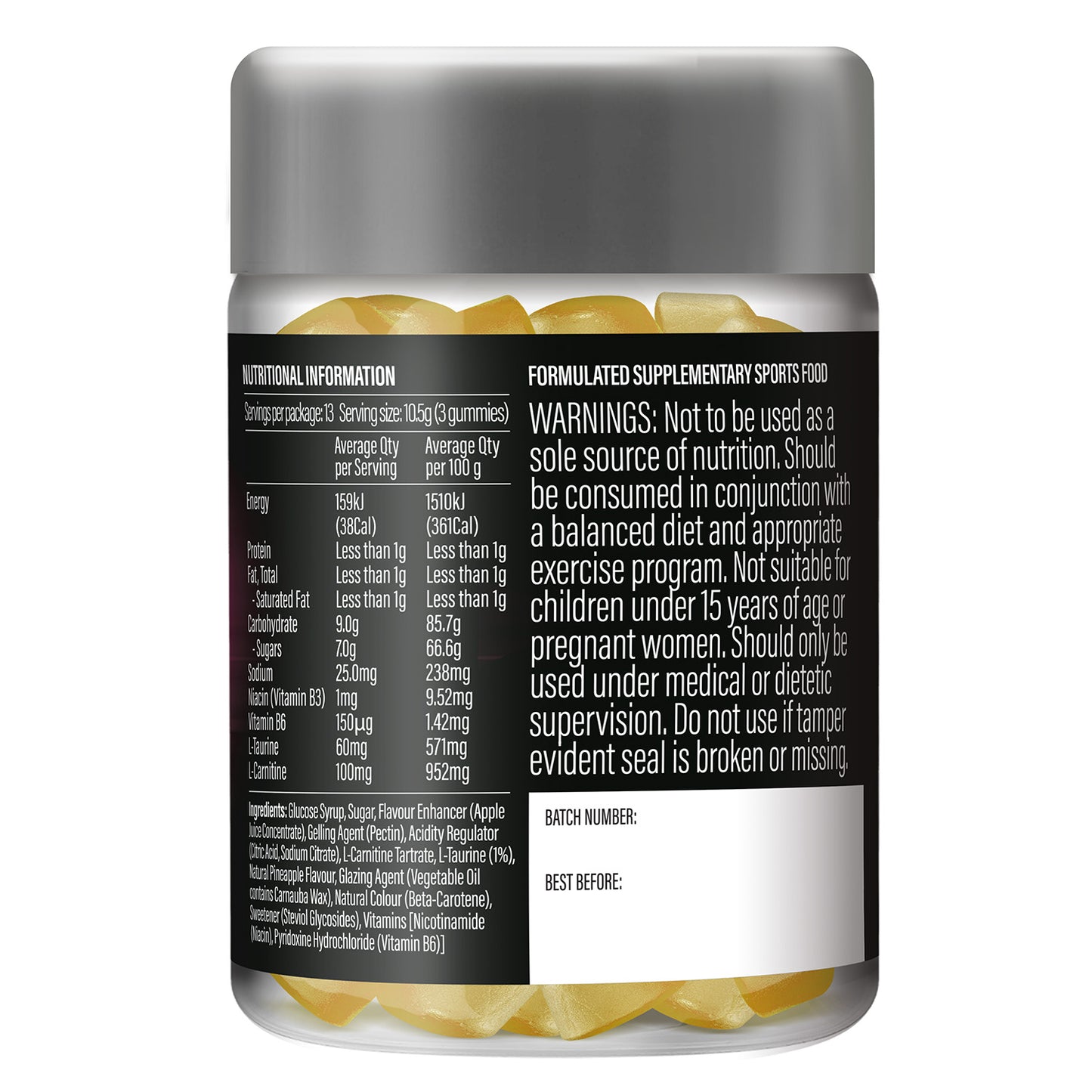 Life Botanics PreWorkout + L-Taurine Gummies 40s - August Expiry
