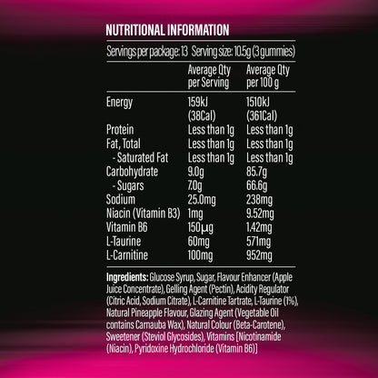 Life Botanics PreWorkout + L-Taurine Gummies 40s - August Expiry