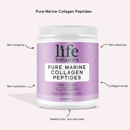Life Botanics Pure Marine Collagen Peptides Blueberry 160g