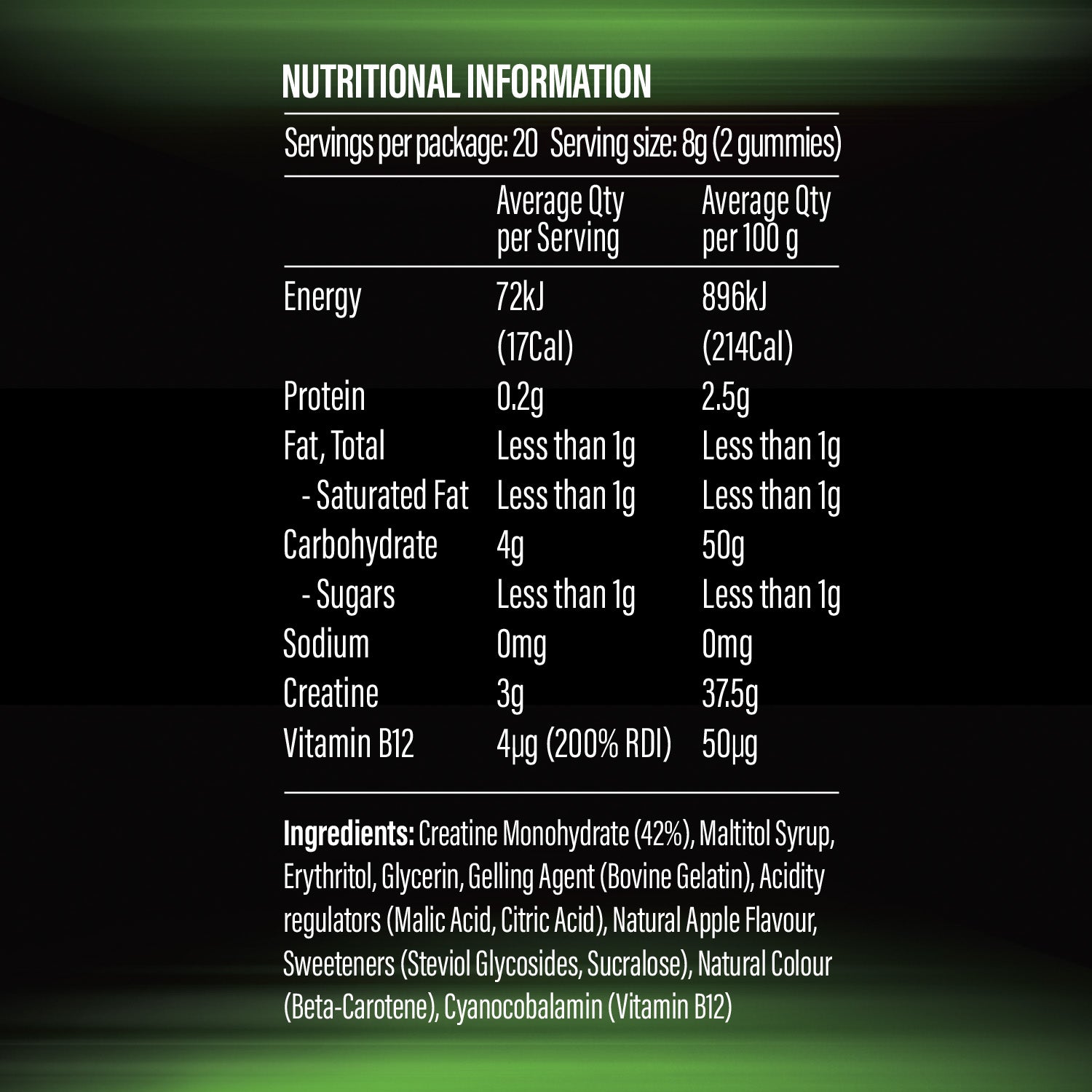 Life Botanics Creatine + Energy Gummies 40s — front of pack