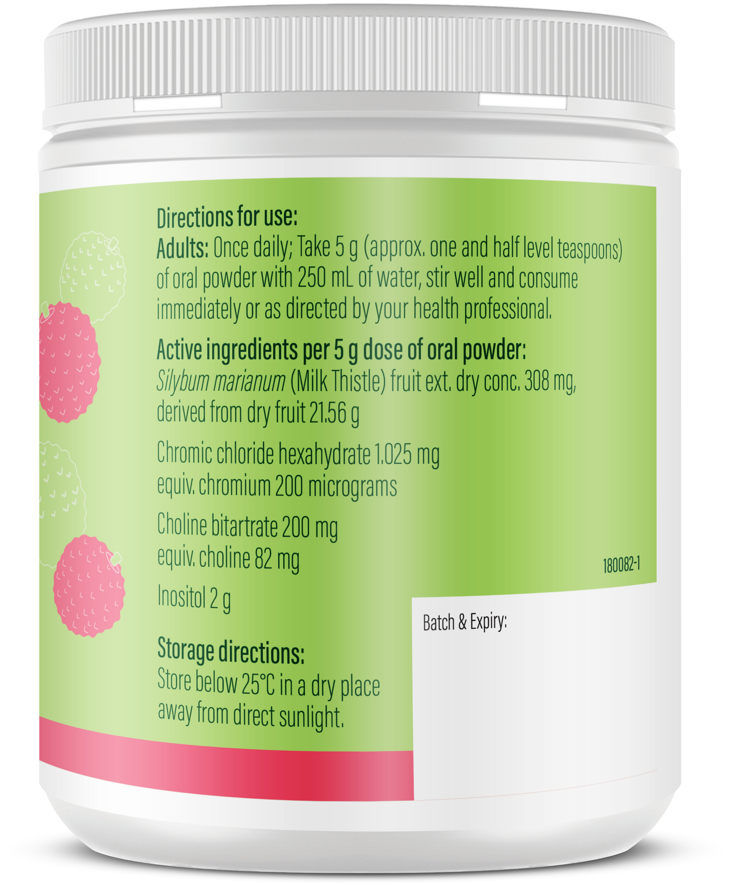Life Botanics Detox 150g — right side panel / back label