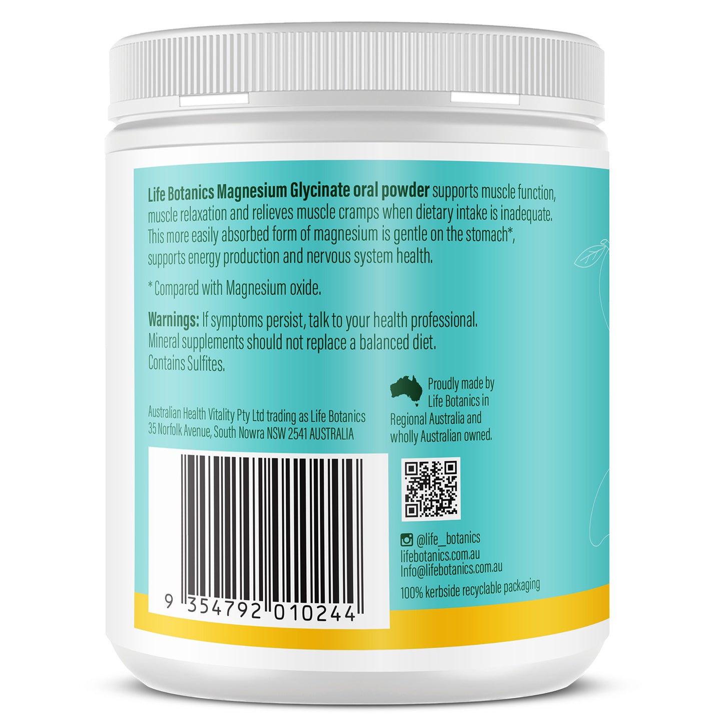 Life Botanics Magnesium Glycinate 150g — pack detail photo