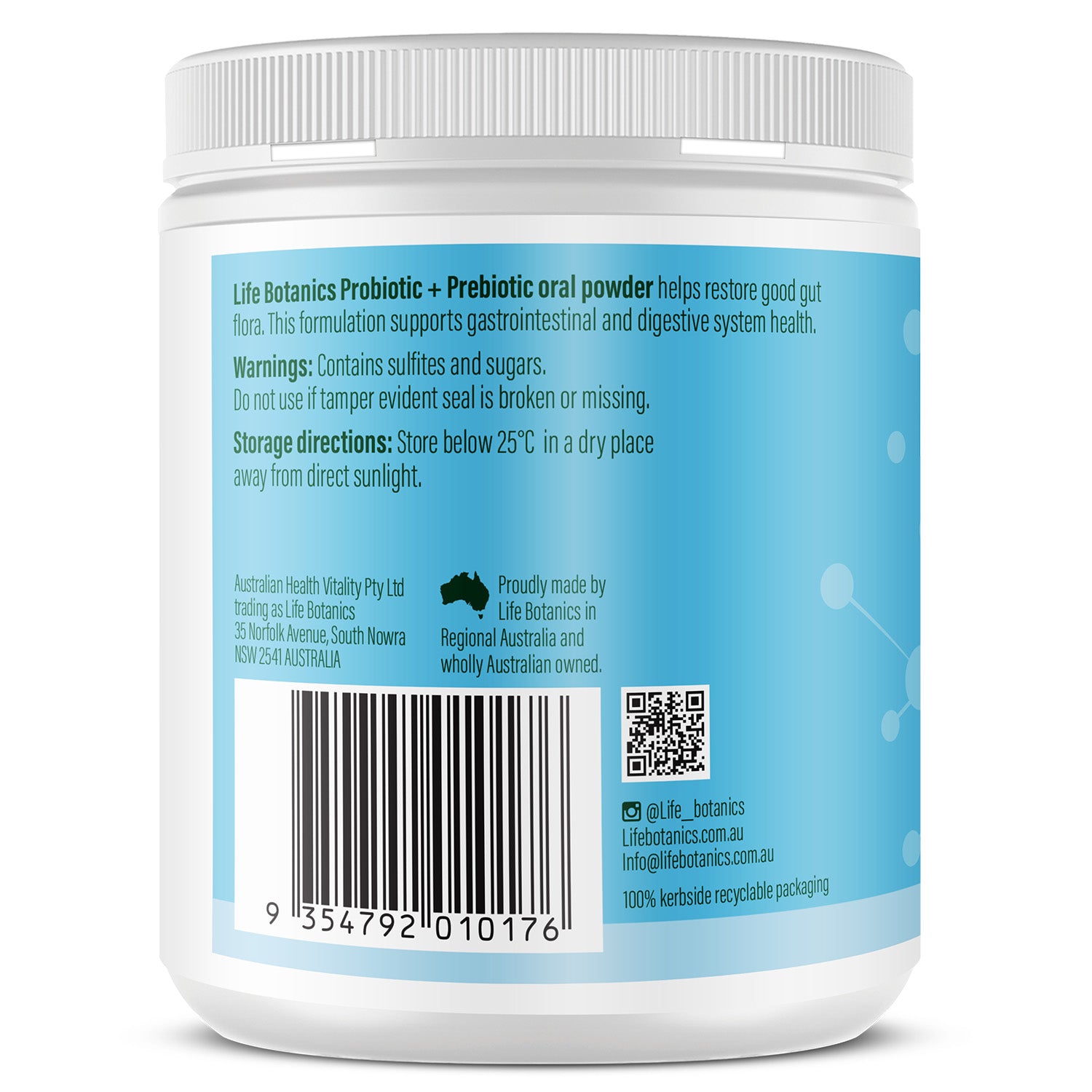 Life Botanics Probiotics + Prebiotics 150g — pack detail photo