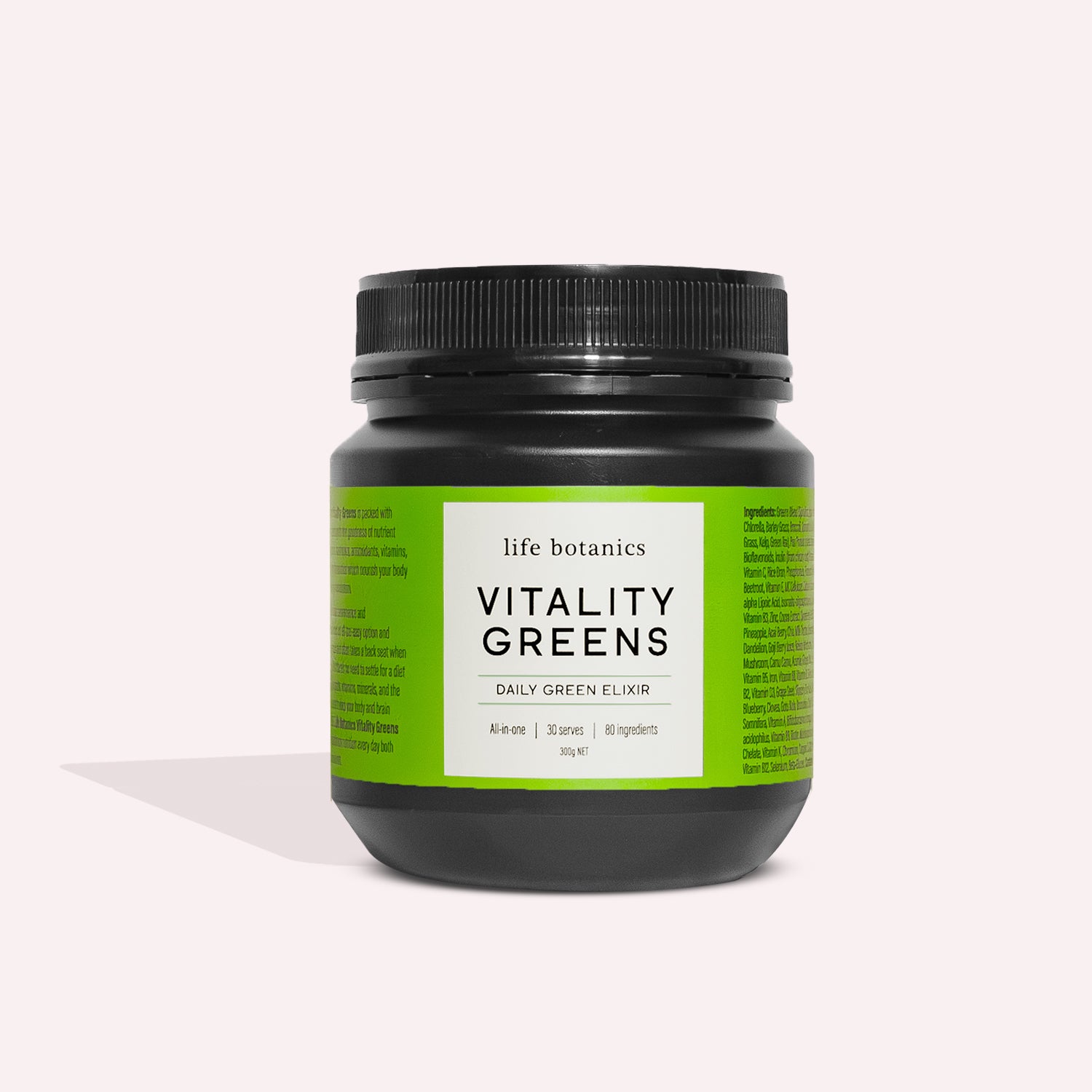 Life Botanics Vitality Greens 300g — front of pack