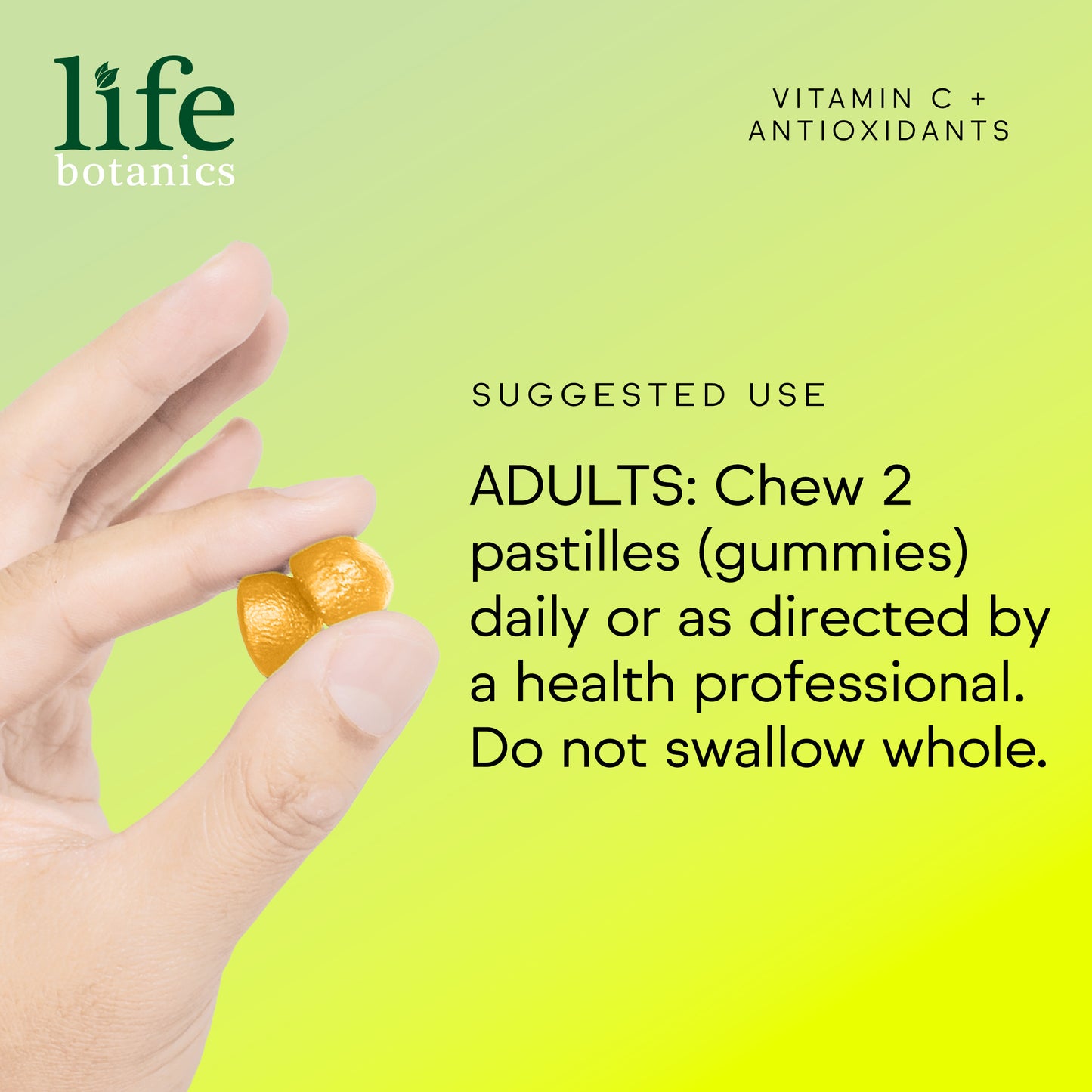 Life Botanics Vitamin C + Antioxidant Gummies 60s — directions for use