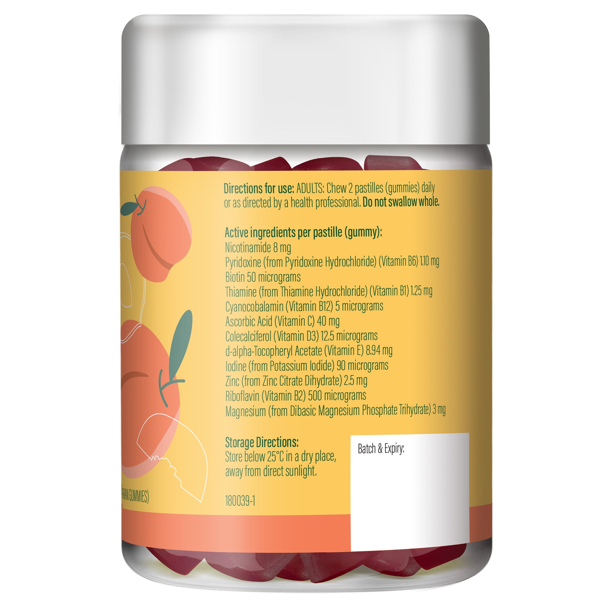 Life Botanics Women's Multi + Bone Health Gummies 60s — right side panel / back label