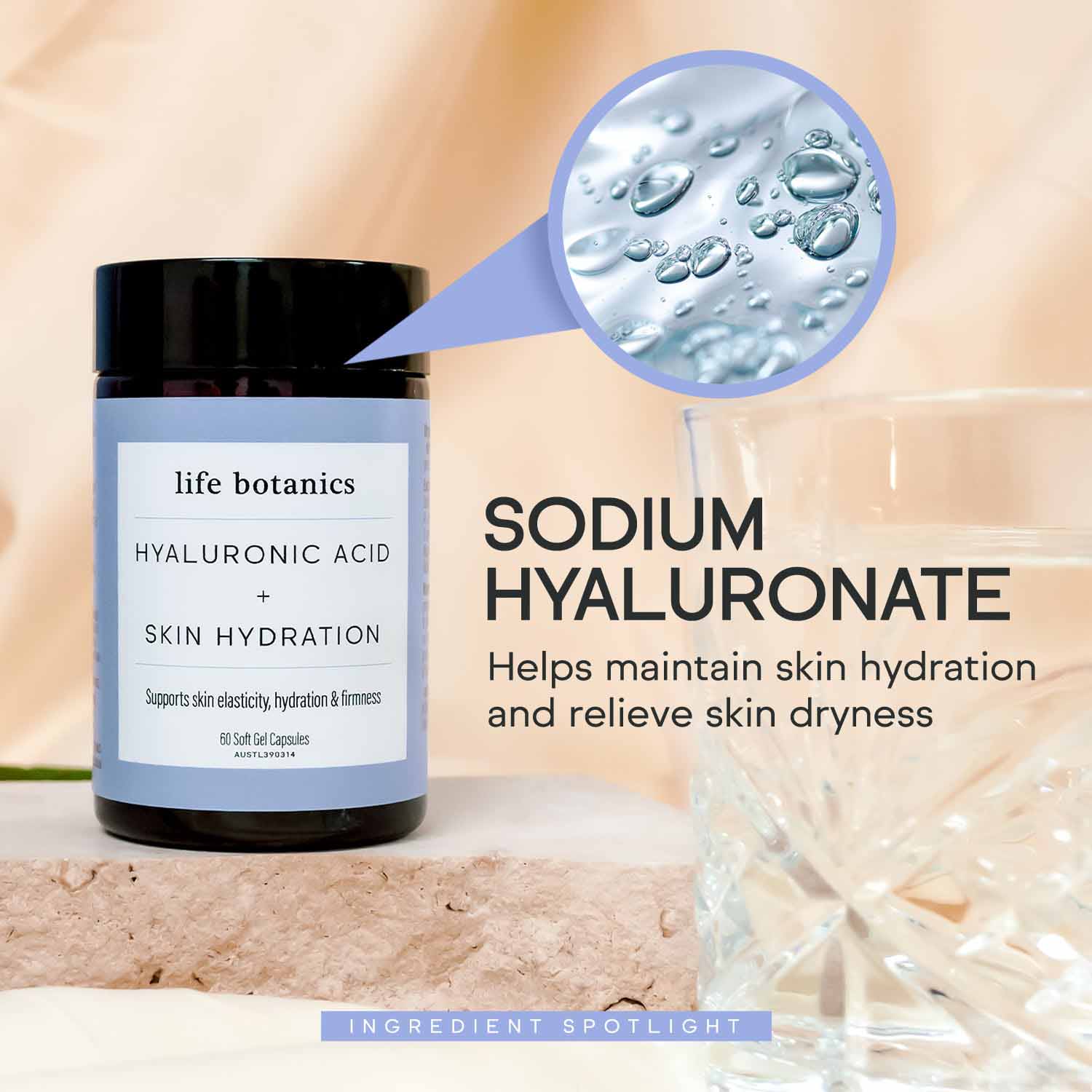 Life Botanics Hyaluronic Acid + Skin Hydration Capsules
