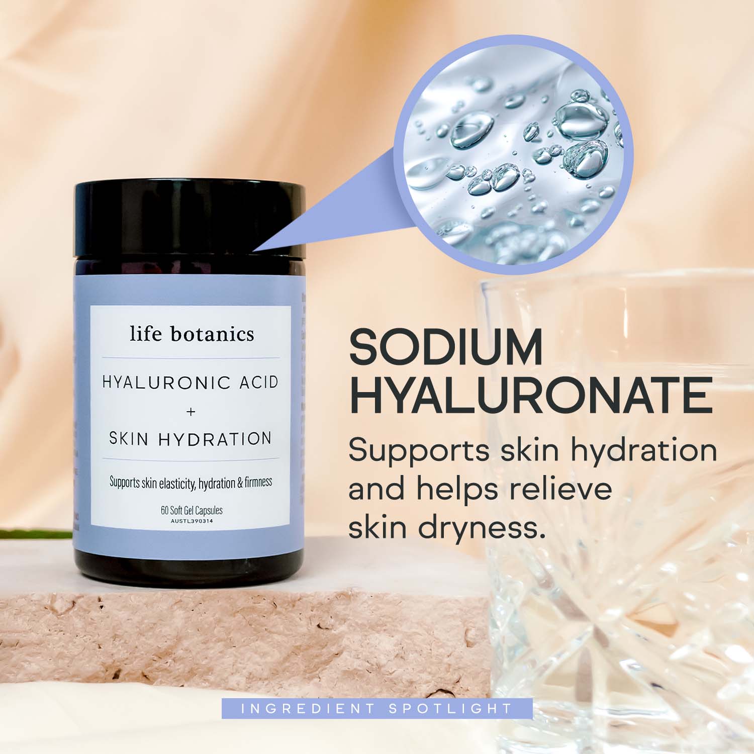 life botanics Hyaluronic Acid + Skin Hydration Sodium Hyaluronate 180