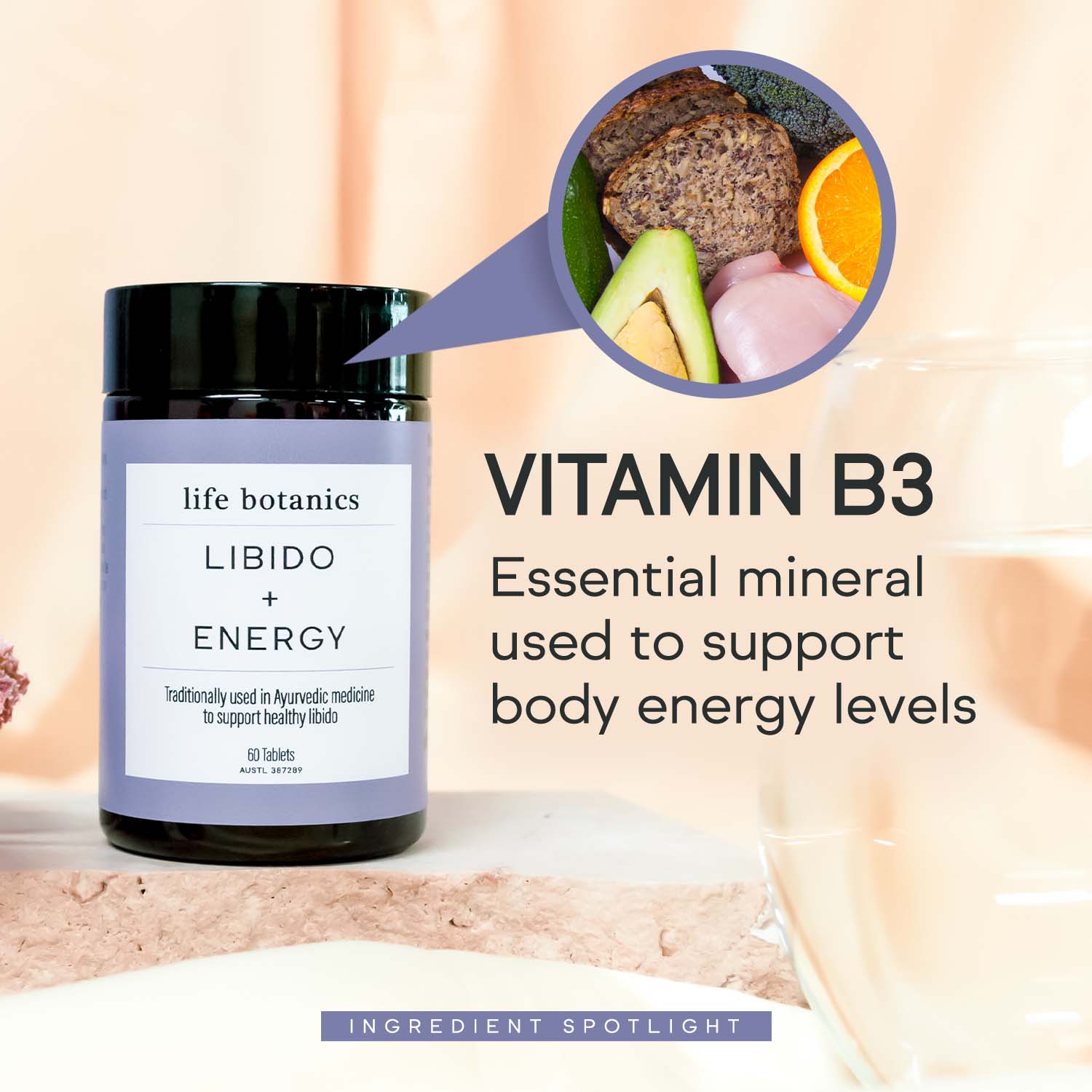 life botanics Libido + Energy Vitamin B3 180